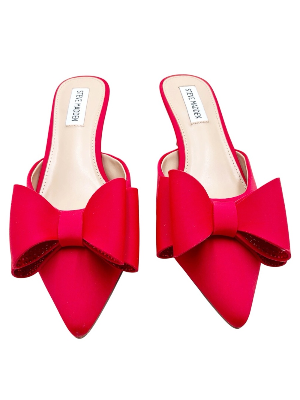 🆕{Steve Madden} Method Red Pointed-Toe Bow Mules
